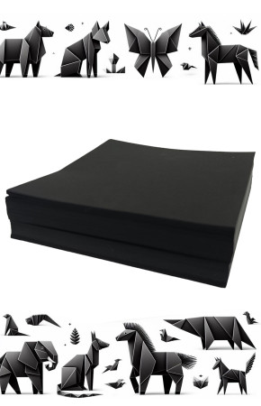 Quilling Seti Origami Kağıt Seti Siyah Renk 15X15cm 500 lü Paket