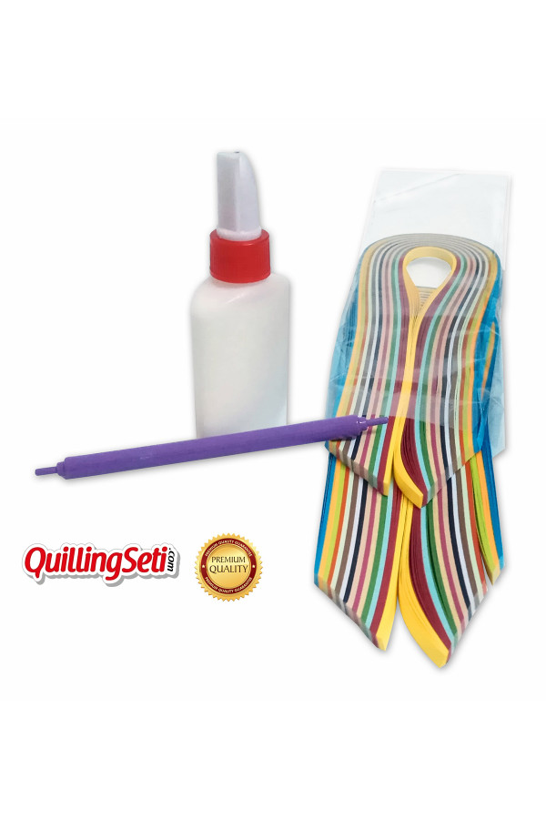quilling mini başlangıç seti - 5mm + 10mm x 200 adetli, qmbs-0002-5m-10m, quilling başlangıç seti -  yeni başlayanlar i̇çin, Quilling Seti