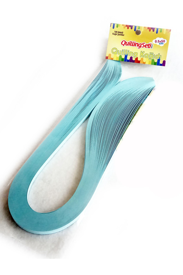 quilling kağıdı - açık mavi renk 5mm 100lü, hn-030-5m, 5 mm 100 adetli tek renk quilling kağıtları, Quilling Seti