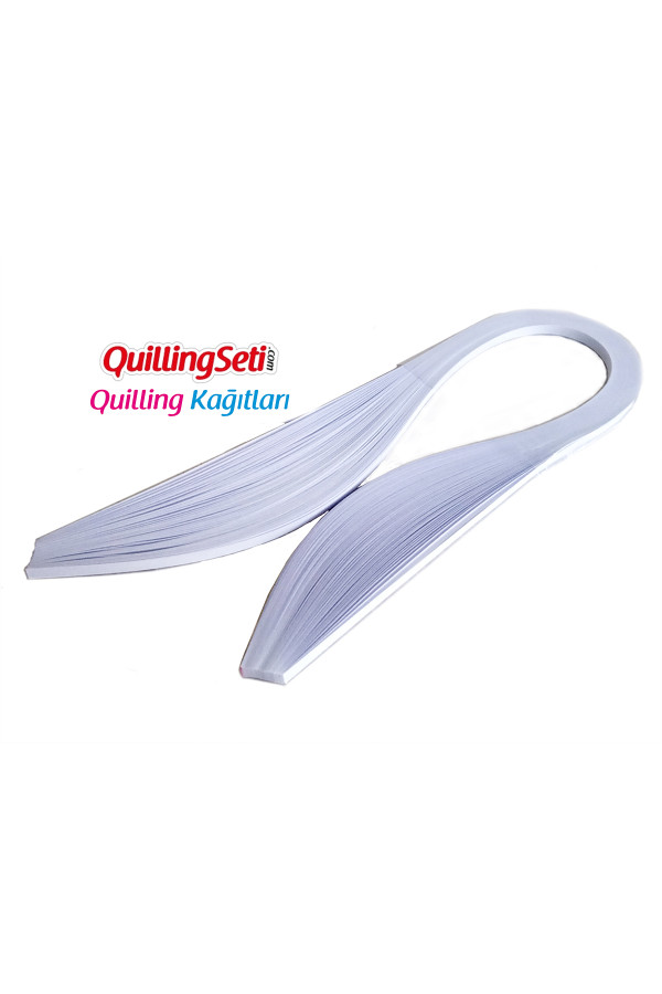 quilling kağıdı - beyaz renk 100lü, 5mmx50cm-beyaz, 5 mm 100 adetli tek renk quilling kağıtları, Quilling Seti