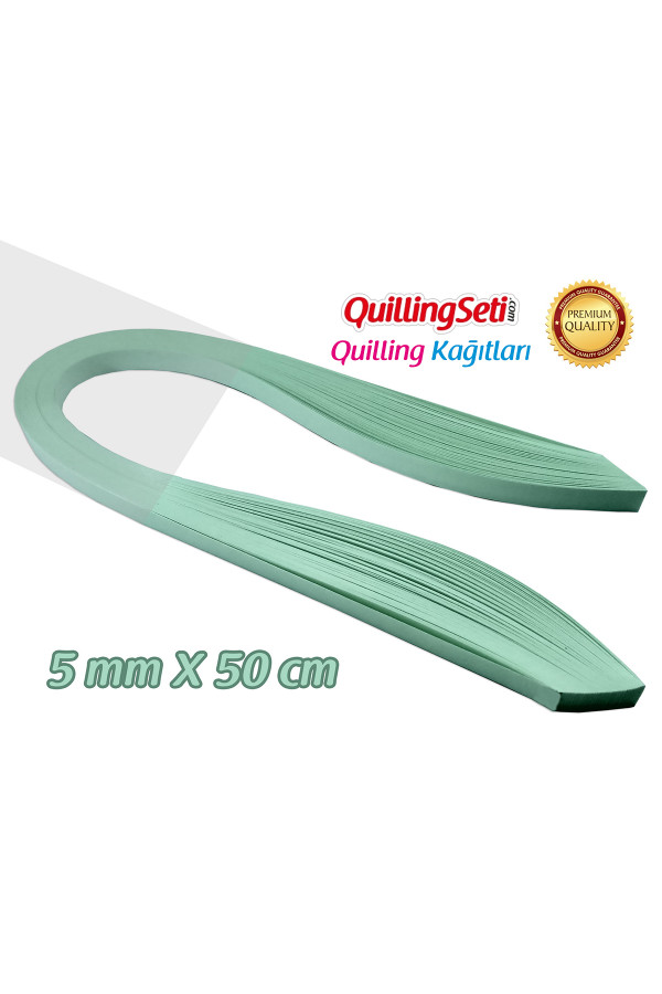 quilling kağıdı - buz yeşili renk 5mm 100lü, hn-034-5m, 5 mm 100 adetli tek renk quilling kağıtları