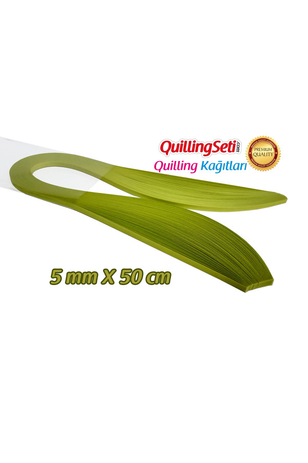 quilling kağıdı - fıstık yeşili (neon) renk 100lü, hn-036-5m, 5 mm 100 adetli tek renk quilling kağıtları