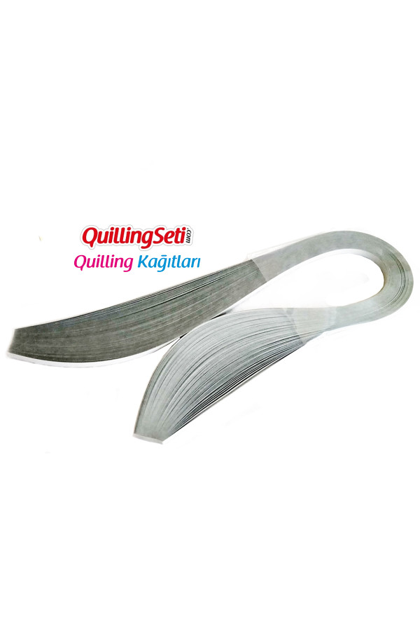 quilling kağıdı - gri renk 100lü, hn-043-5m, 5 mm 100 adetli tek renk quilling kağıtları, Quilling Seti