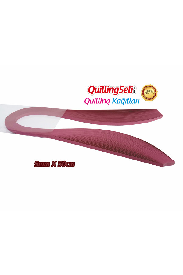 quilling kağıdı - gül kurusu renk 5mm 100lü, 5mmx50cm-gul-kurusu, 5 mm 100 adetli tek renk quilling kağıtları, Quilling Seti