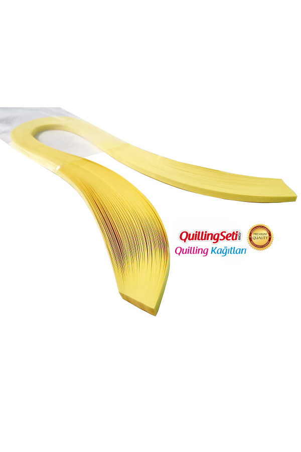 quilling seti tek renk - sarı renk 5mm x 50cm 100lü, hn-011-5m, 5 mm 100 adetli tek renk quilling kağıtları