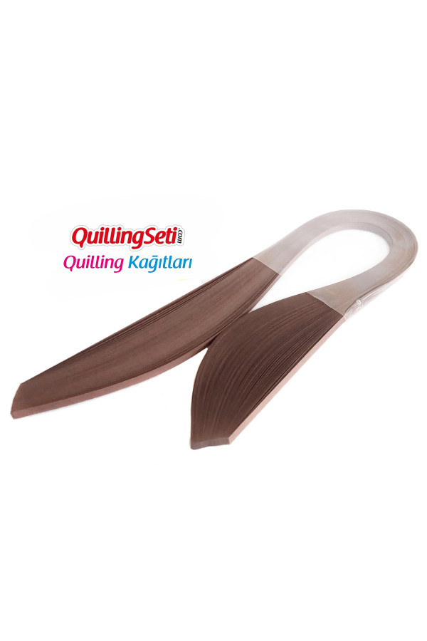 quilling kağıdı - kahverengi 100lü, hn-042-5m, 5 mm 100 adetli tek renk quilling kağıtları
