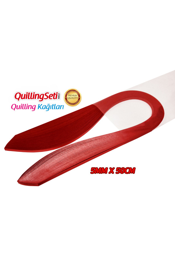 quilling kağıdı - kırmızı renk 5mm 100lü, hn-016-5m, 5 mm 100 adetli tek renk quilling kağıtları, Quilling Seti
