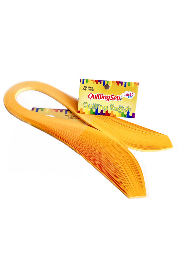 quilling kağıdı - koyu sarı renk 100lü, 5mmx50cm-koyu-sari, 5 mm 100 adetli tek renk quilling kağıtları, Quilling Seti