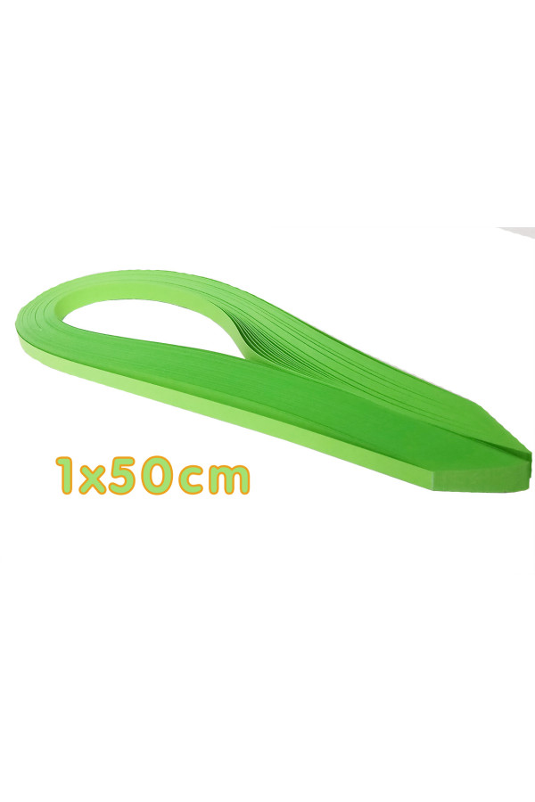 quilling kağıdı - açık yeşil renk 1cm 100lü, qks-1512-10m, 10 mm 100 adetli quilling kağıtları, Quilling Seti