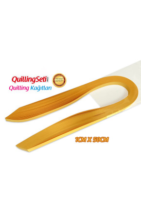 Quilling Kağıdı - Koyu Sarı (Altın Sarı) Renk 1cm 100'lü