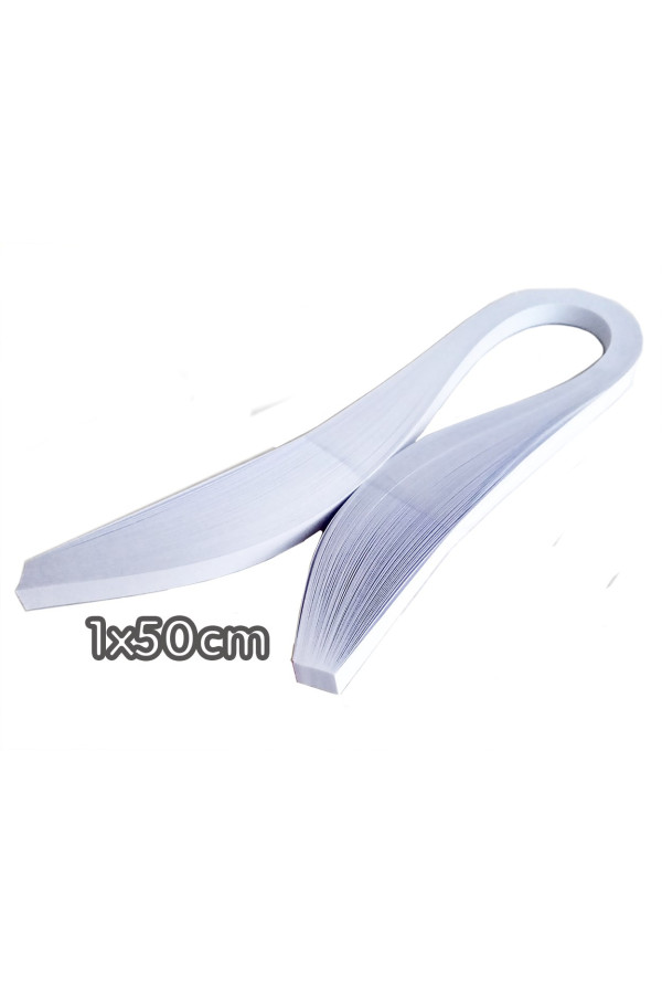 quilling kağıdı - beyaz renk 1cm  100lü, qks-1507-10m, 10 mm 100 adetli quilling kağıtları, Quilling Seti