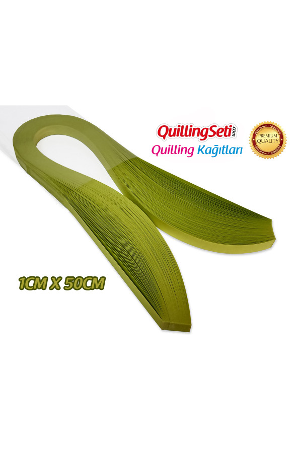 Quilling Kağıdı - Fıstık Yeşili (Neon) Renk 1cmx50cm 100'lü