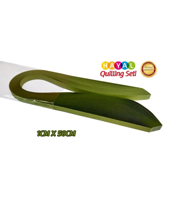 Quilling Kağıdı - Haki Yeşili Renk 1cm 100lü