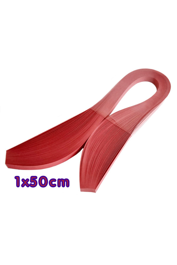 quilling kağıdı - kırmızı renk 1cm 100lü, qks-1505-10m, 10 mm 100 adetli quilling kağıtları, Quilling Seti