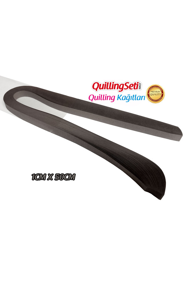 quilling kağıdı - koyu gri (antresit) renk 1cm 50 adetli, qks-1533-10m-50, 10 mm 50 adetli quilling kağıtları, Quilling Seti