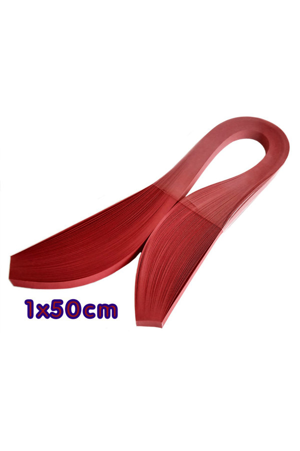 quilling kağıdı - koyu kırmızı renk 1cm 100'lü, qks-1519-10m, 10 mm 100 adetli quilling kağıtları, Quilling Seti
