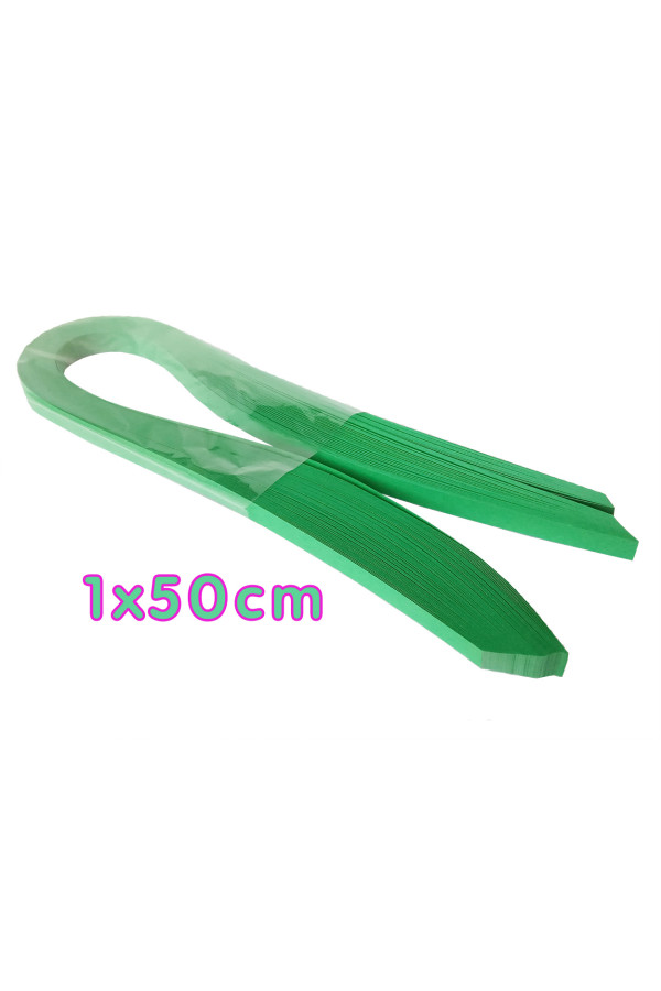 quilling kağıdı - koyu yeşil renk 1cm 100lü, qks-1511-10m, 10 mm 100 adetli quilling kağıtları, Quilling Seti