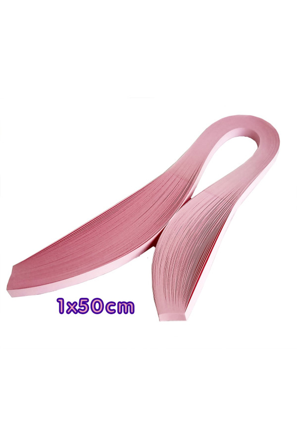 quilling kağıdı - pembe renk 1cm 100lü, qks-1504-10m, 10 mm 100 adetli quilling kağıtları