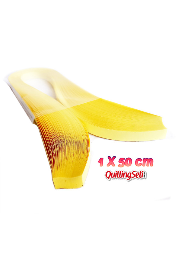 quilling kağıdı - sarı renk 1cm 100lü, qks-1518-10m, 10 mm 100 adetli quilling kağıtları, Quilling Seti