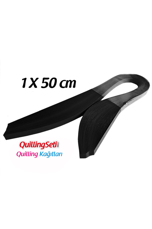 quilling kağıdı - siyah renk 1cm 100lü, qks-1517-10m, 10 mm 100 adetli quilling kağıtları, Quilling Seti
