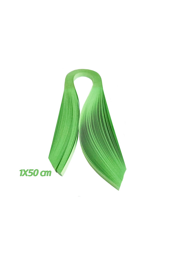quilling kağıdı - yeşil renk 1cm 100lü, qks-1516-10m, 10 mm 100 adetli quilling kağıtları, Quilling Seti