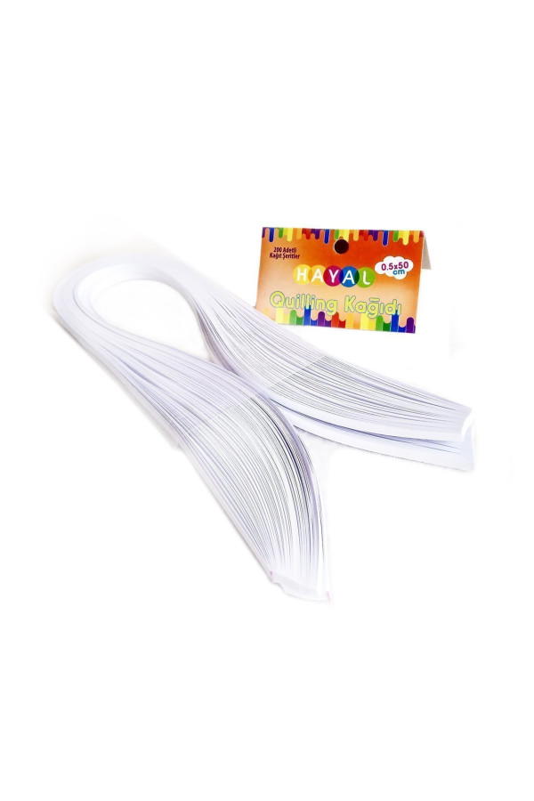 quilling kağıdı - beyaz renk 200lü, qks-2057-5m, 5 mm 200 adetli quilling kağıtları, Quilling Seti