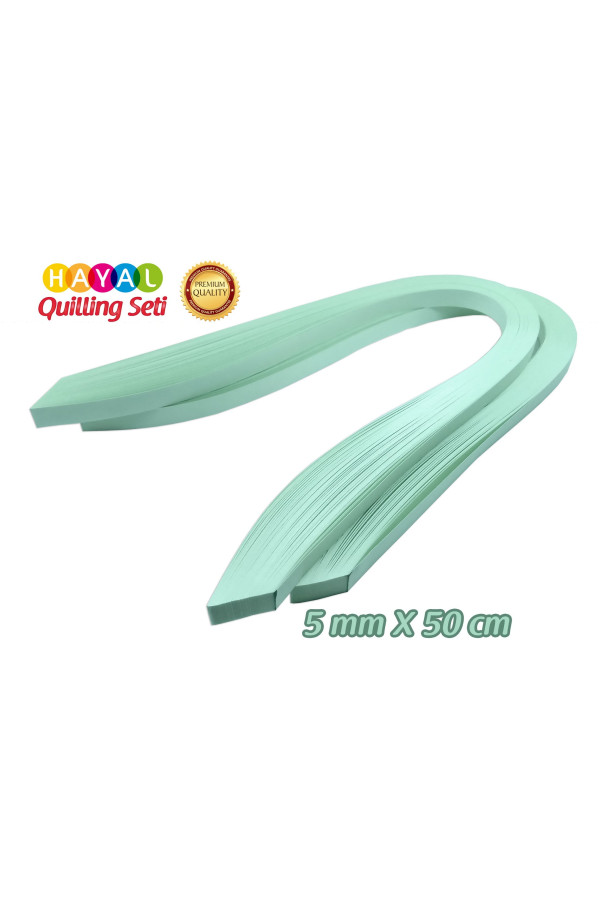 quilling kağıdı - buz yeşili 200lü, qks-2072-5m, 5 mm 200 adetli quilling kağıtları, Quilling Seti