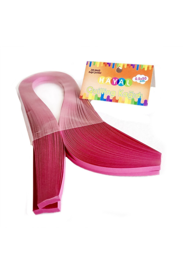 quilling kağıdı - fuşya renk 200lü, qks-2056-5m, 5 mm 200 adetli quilling kağıtları, Quilling Seti