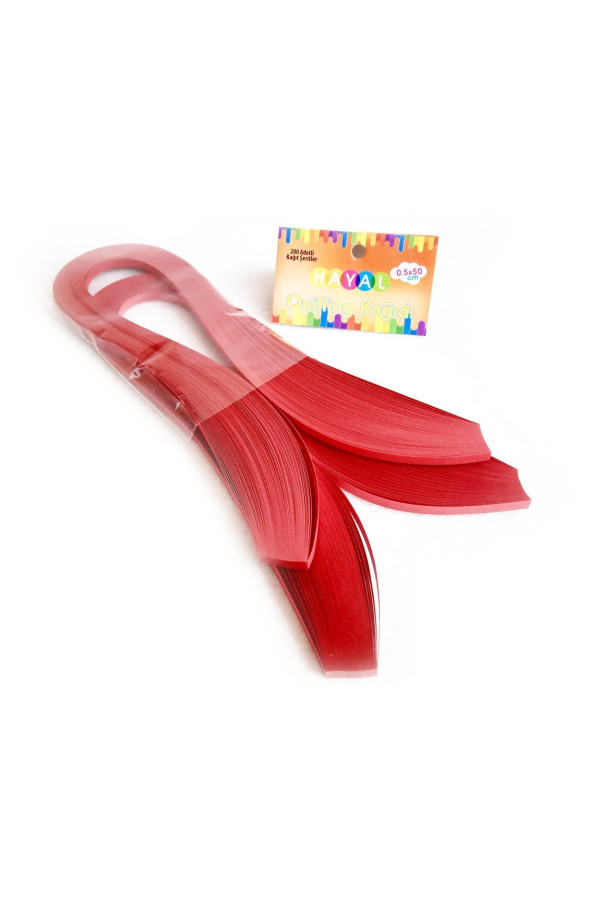 quilling kağıdı - koyu kırmızı renk 200lü, qks-2007-5m, 5 mm 200 adetli quilling kağıtları