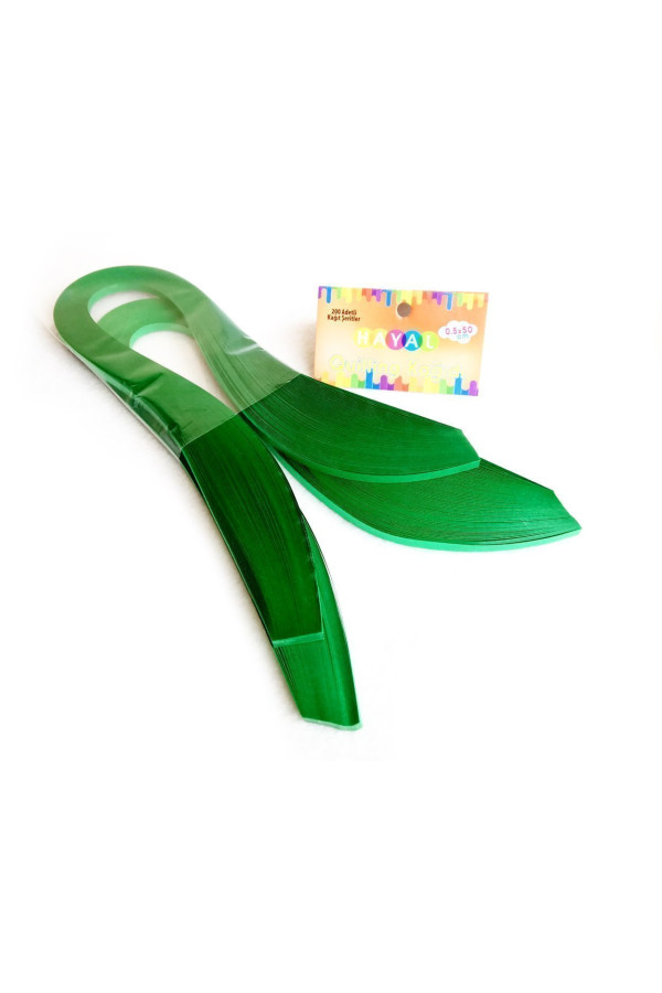quilling kağıdı - koyu yeşil renk 200lü, qks-2045-5m, 5 mm 200 adetli quilling kağıtları