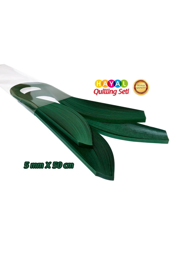 quilling kağıdı tek renk - petrol yeşili renk 200lü, qks-2069-5m, 5 mm 200 adetli quilling kağıtları
