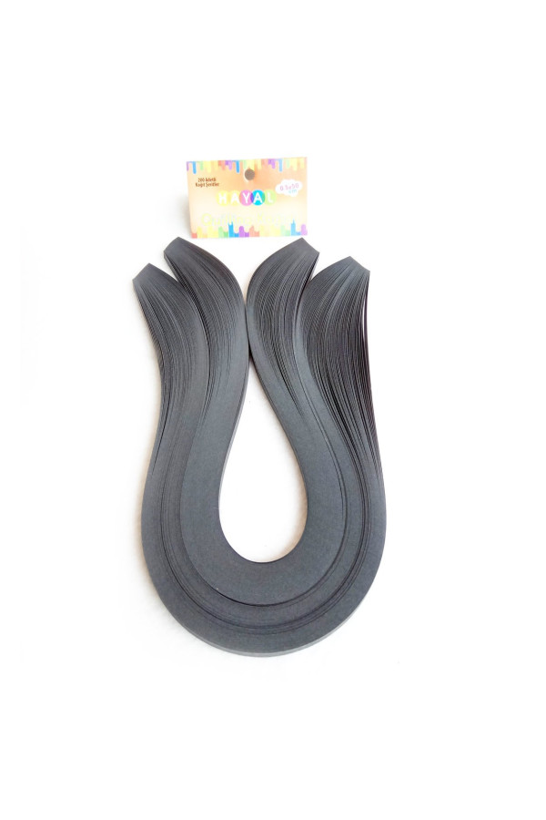 quilling kağıdı - siyah renk 200lü, qks-2002-5m, 5 mm 200 adetli quilling kağıtları, Quilling Seti