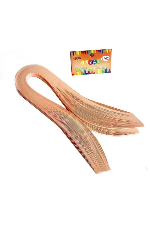 quilling kağıdı - somon renk 200lü, qks-2050-5m, 5 mm 200 adetli quilling kağıtları