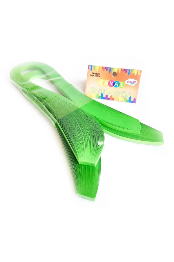 quilling kağıdı -  yeşil renk 200lü, qks-2001-5m, 5 mm 200 adetli quilling kağıtları, Quilling Seti