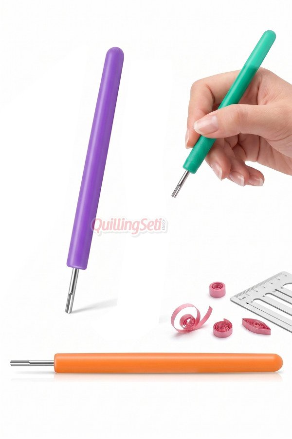 quilling seti plastik saplı metal uçlu quilling kıvırma aleti, kb-06, quilling kıvırma aleti