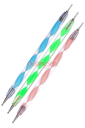 Quillingseti Metal Uçlu Akrilik Saplı Quilling Kıvırma Aleti ve Kabartma Aleti