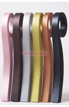 10mm 6 Renk Sedef Serisi Renkli Quilling Kağıdı - 300 lü Sedefli Karışık