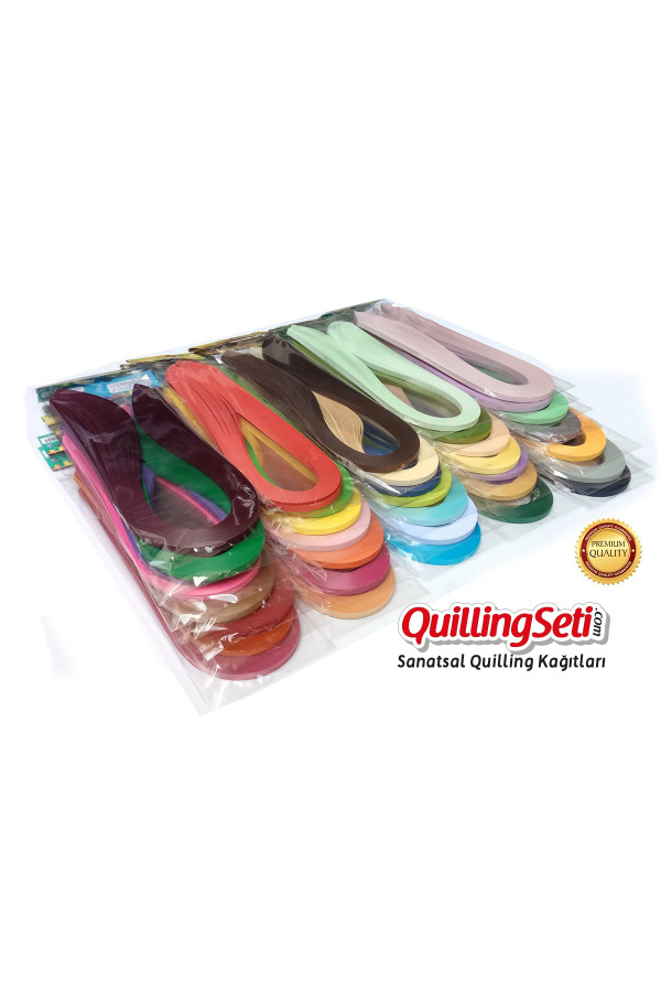 quilling seti 36 farklı 3mm renkli quilling kağıt seti, qks-3600-3mm, temalı quilling kağıtları, Quilling Seti