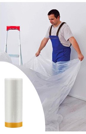Boya Badana Eşya Koruma Hışır Örtüsü 280cm x 15 mt  Yapışkanlı Hışır Örtü