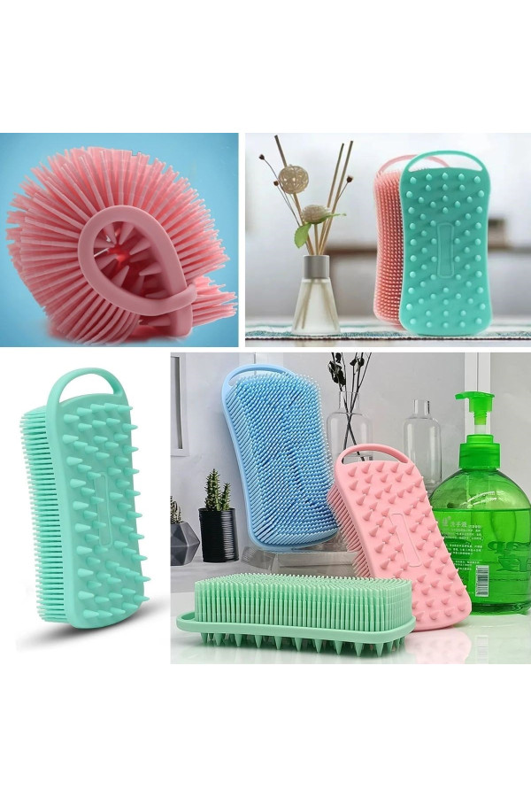 kendinden askılı peeling ve masaj etkili silikon banyo vücut fırçası, 8684003012806, ev ve yaşam, Buffer
