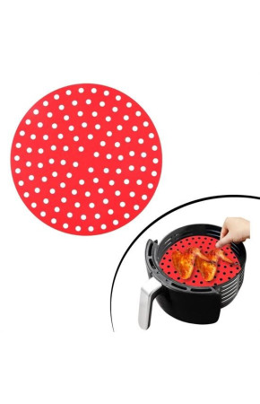 Renkli Isıya Dayanıklı Yıkanılabilir Silikon Fırın Ve Airfryer Yuvarlak Pişirme Matı 20 Cm