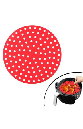 Renkli Isıya Dayanıklı Yıkanılabilir Silikon Fırın Ve Airfryer Yuvarlak Pişirme Matı 23 Cm