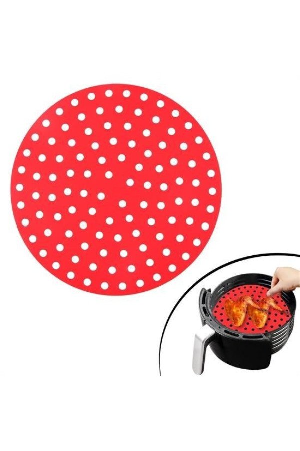 renkli isıya dayanıklı yıkanılabilir silikon fırın ve airfryer yuvarlak pişirme matı 23 cm, 8684003002012, mutfak ürünleri, Buffer