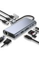 8in1 type-c çoklayıcı hub hdmi 4k usb 3.0 sd tf kart rj45 ethernet dönüştürücü adaptör, xac97yt0097-93653, şarj cihazları, kablolar ve dönüştürücü, Buffer