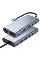8in1 type-c çoklayıcı hub hdmi 4k usb 3.0 sd tf kart rj45 ethernet dönüştürücü adaptör, xac97yt0097-93653, şarj cihazları, kablolar ve dönüştürücü, Buffer