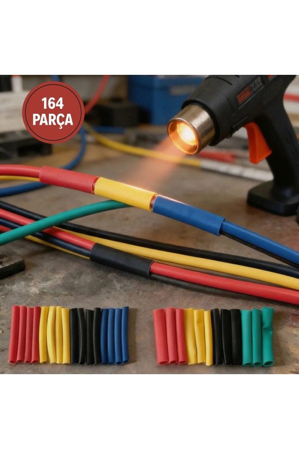 164 parça isı ile daralan makaron seti – elektrik kablo i̇zolasyon & koruma kılıfı, renkli shrink tube set, ad36yt0036-14670, elektrik malzemeleri, Buffer