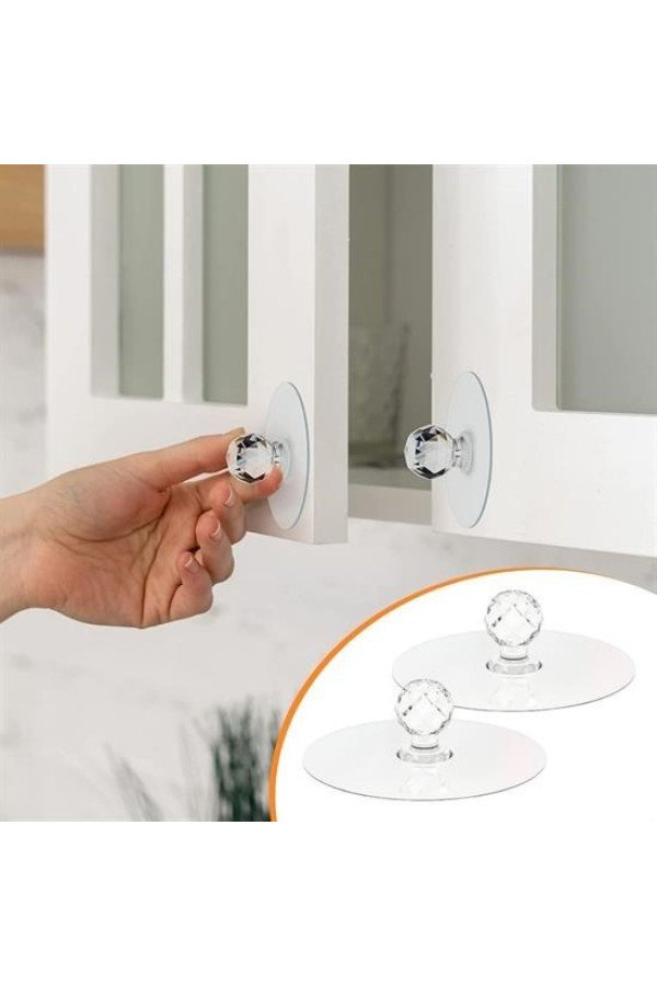 2 adet kristal kendiliğinden güçlü yapışkanlı kulp askısı tutma kolu, as64yt0064-89702, hırdavat ürünleri, Buffer