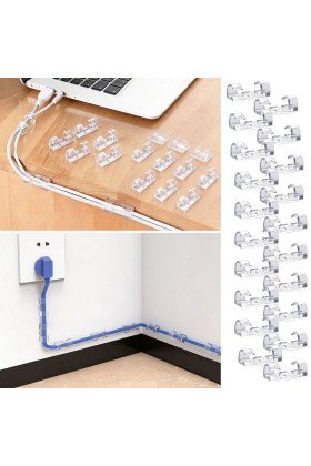 20’li Şeffaf Kablo Tutucu Klips – Kendinden Yapışkanlı Masaüstü Kablo Düzenleyici Aparat