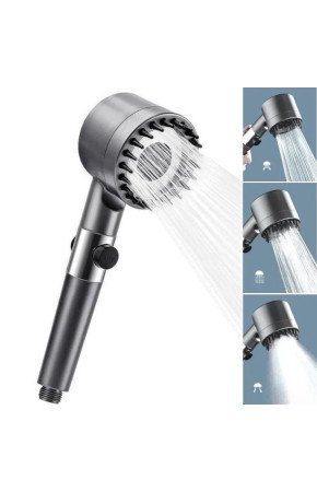 3 Kademeli Turbo Basınçlı Masaj Başlıklı Silikon Fırçalı Duş Başlığı – Yüksek Basınçlı Su Tasarruflu Duş Başlığı
