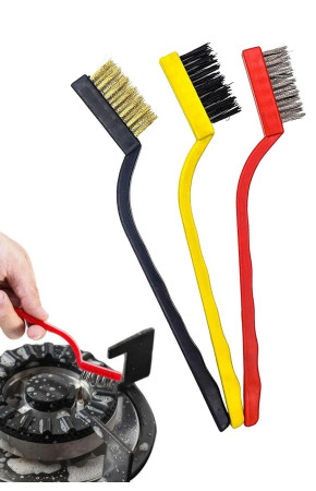 3 lü Detaylı Temizlik Bakır,Demir ve Sert Plastik Tel Fırça